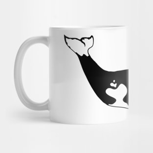 orca killer whale animal graphic side view bw Mug